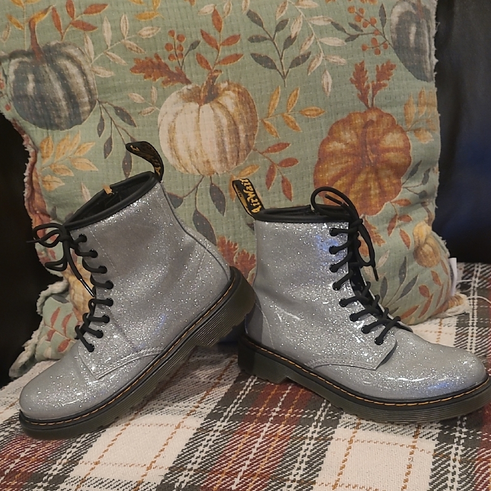Dr. Martens Glitter Lace-Up Boots; Kids Size 4- Like New